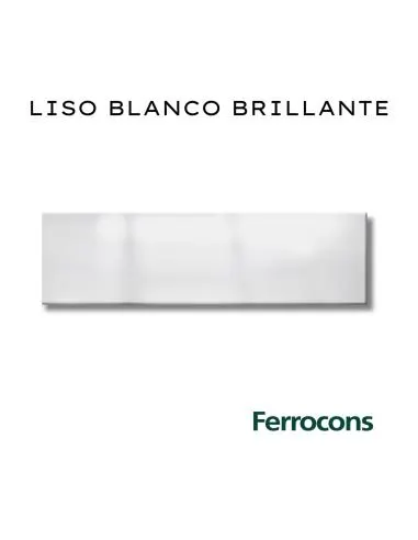 COLORES SOLIDOS REVESTIMIENTO ESMALTADO PARED LISO BLANCO BRILLANTE 8.5X30