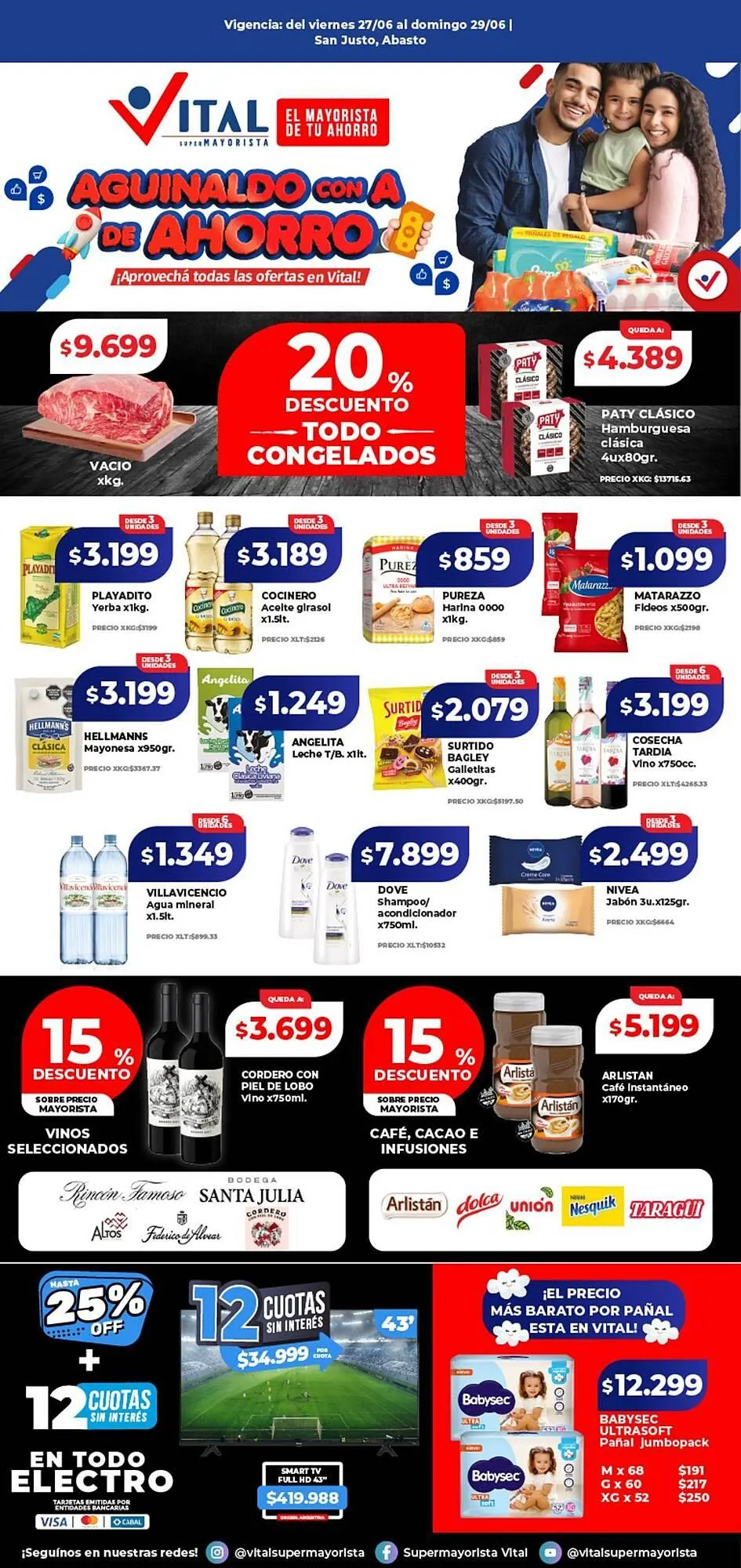 Ofertas de Catálogo Supermayorista Vital 27 de junio al 29 de junio 2025 - Página 1 del catálogo