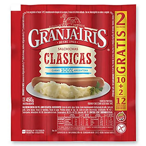 GRANJA IRIS SALCHICHAS X10 + 2U