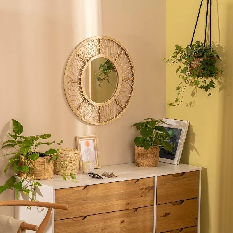 Espejo Redondo de Ratán