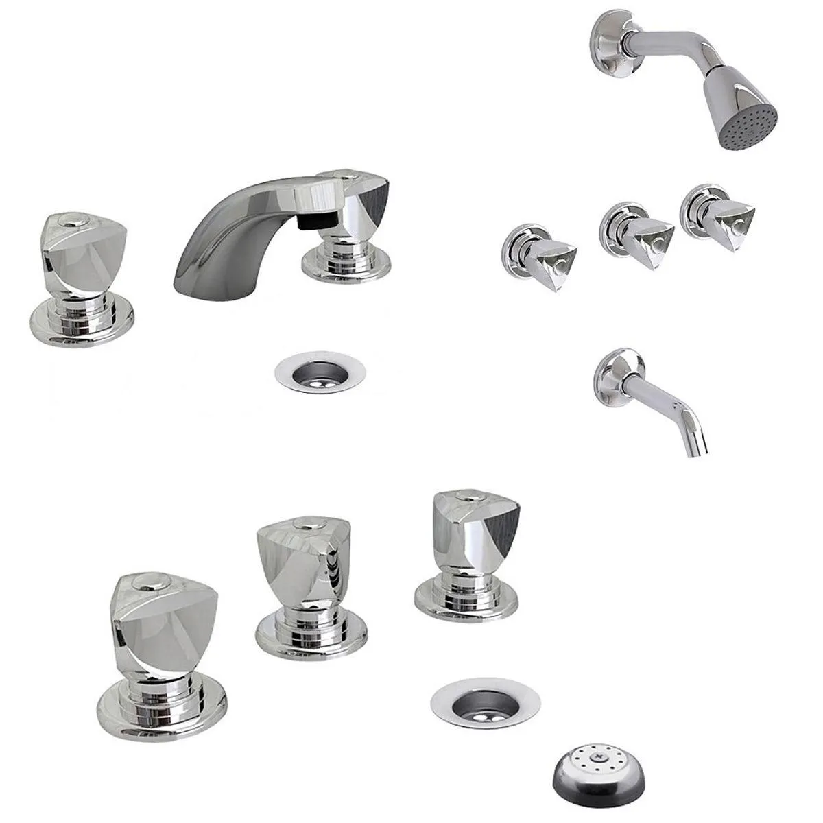 Set Grifería De Baño Nieve New FV