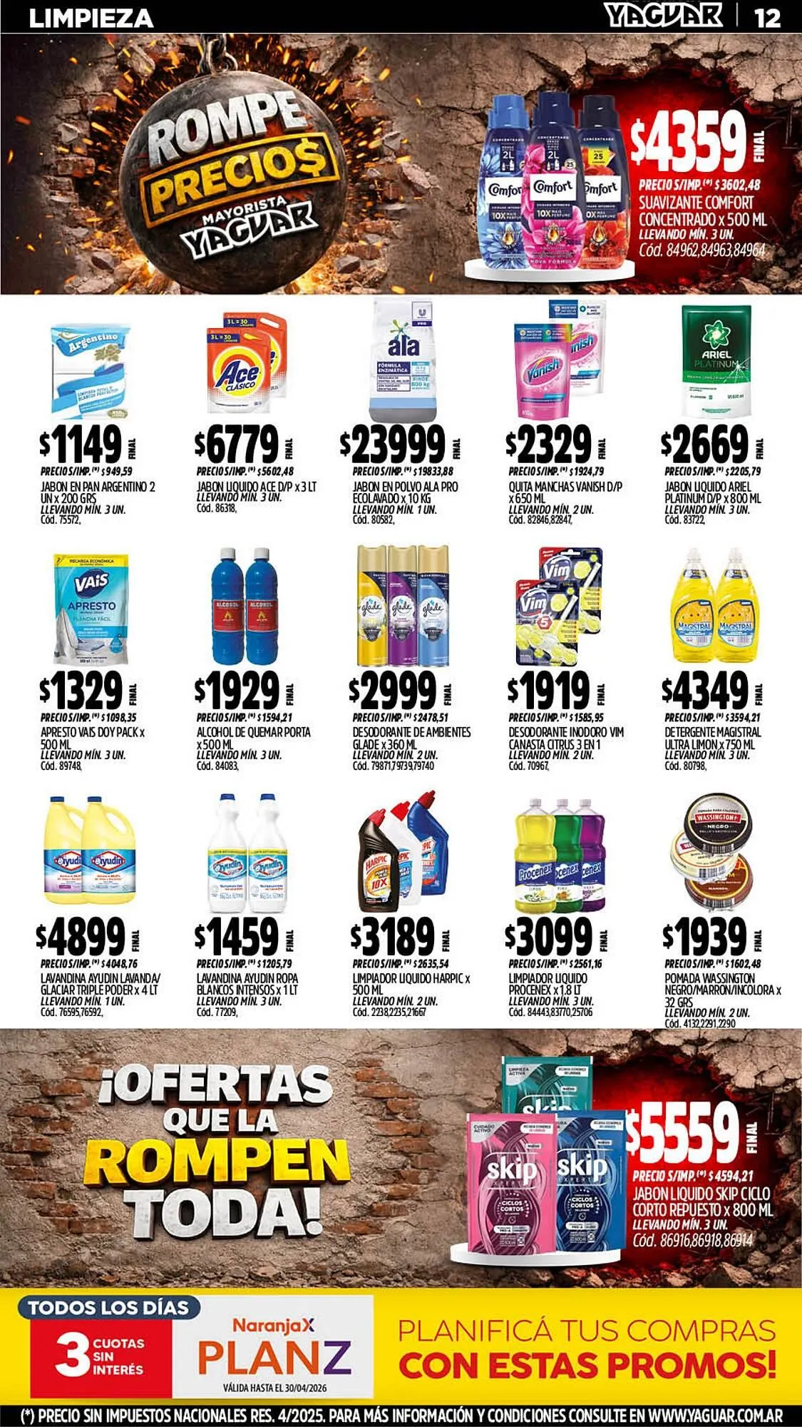 Ofertas de Catálogo Supermercados Yaguar 27 de abril al 3 de mayo 2026 - Página 12 del catálogo