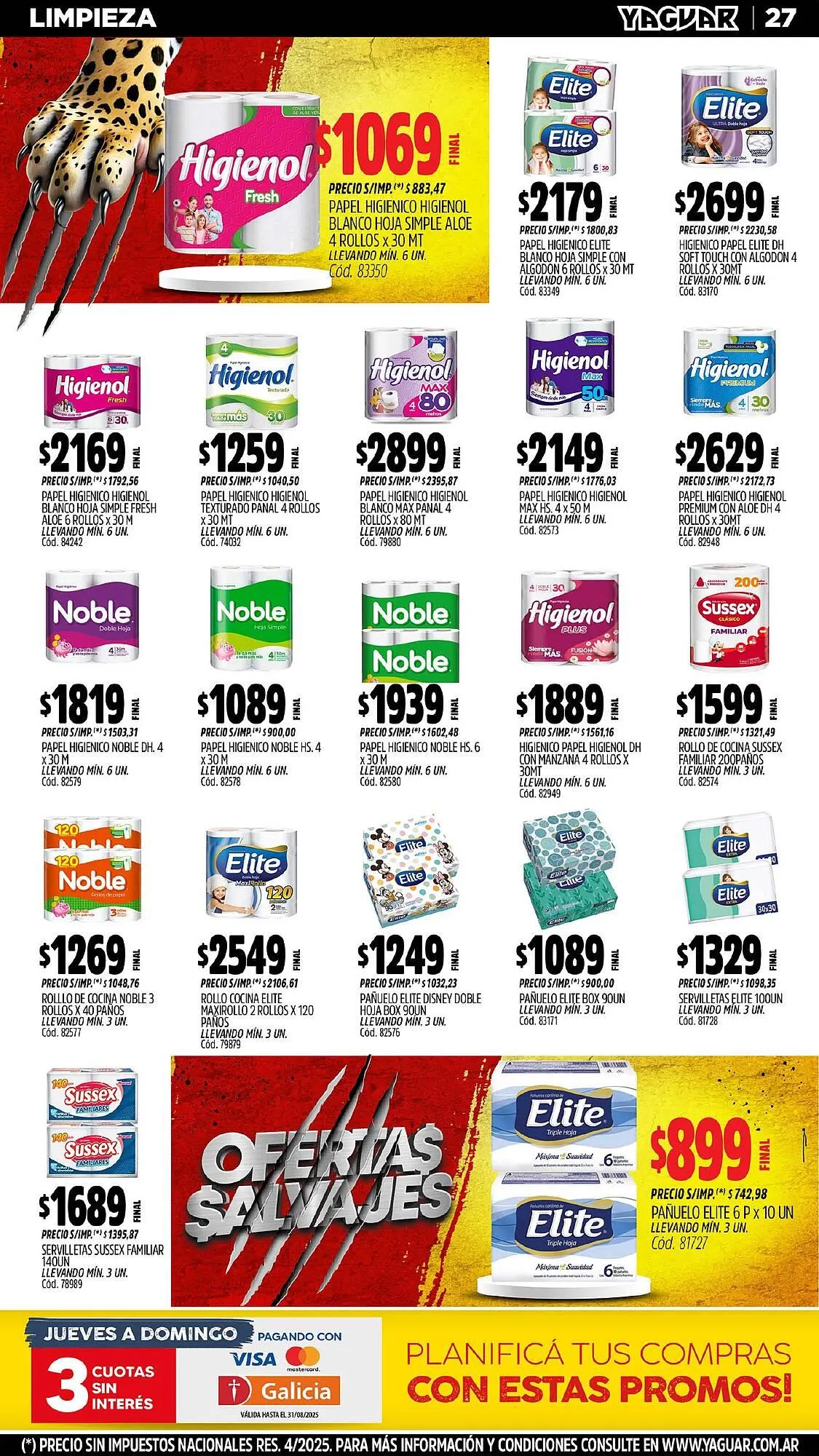 Ofertas de Catálogo Supermercados Yaguar 4 de agosto al 11 de agosto 2025 - Página 28 del catálogo