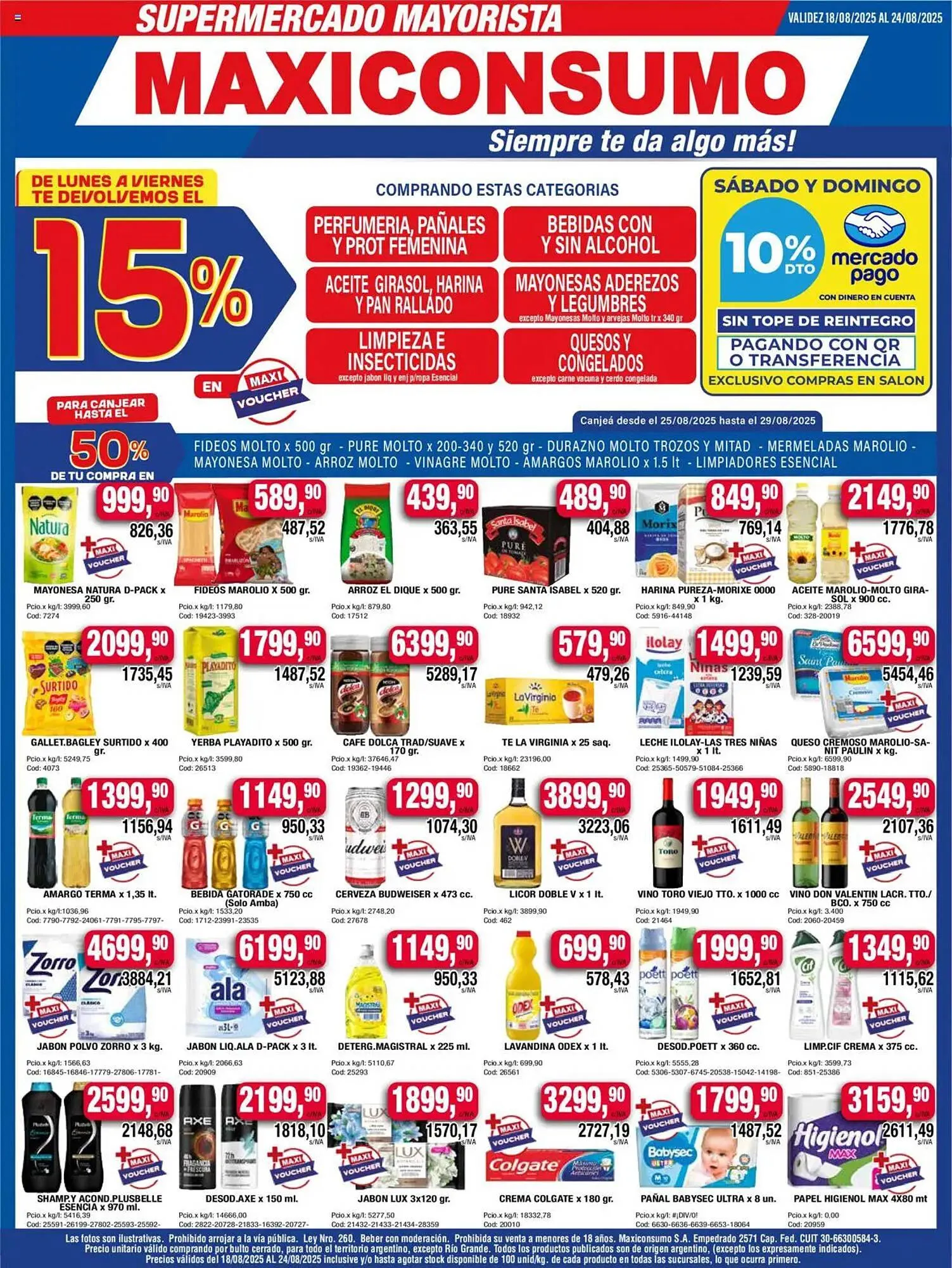 Ofertas de Catálogo Maxiconsumo 18 de agosto al 25 de agosto 2025 - Página 1 del catálogo