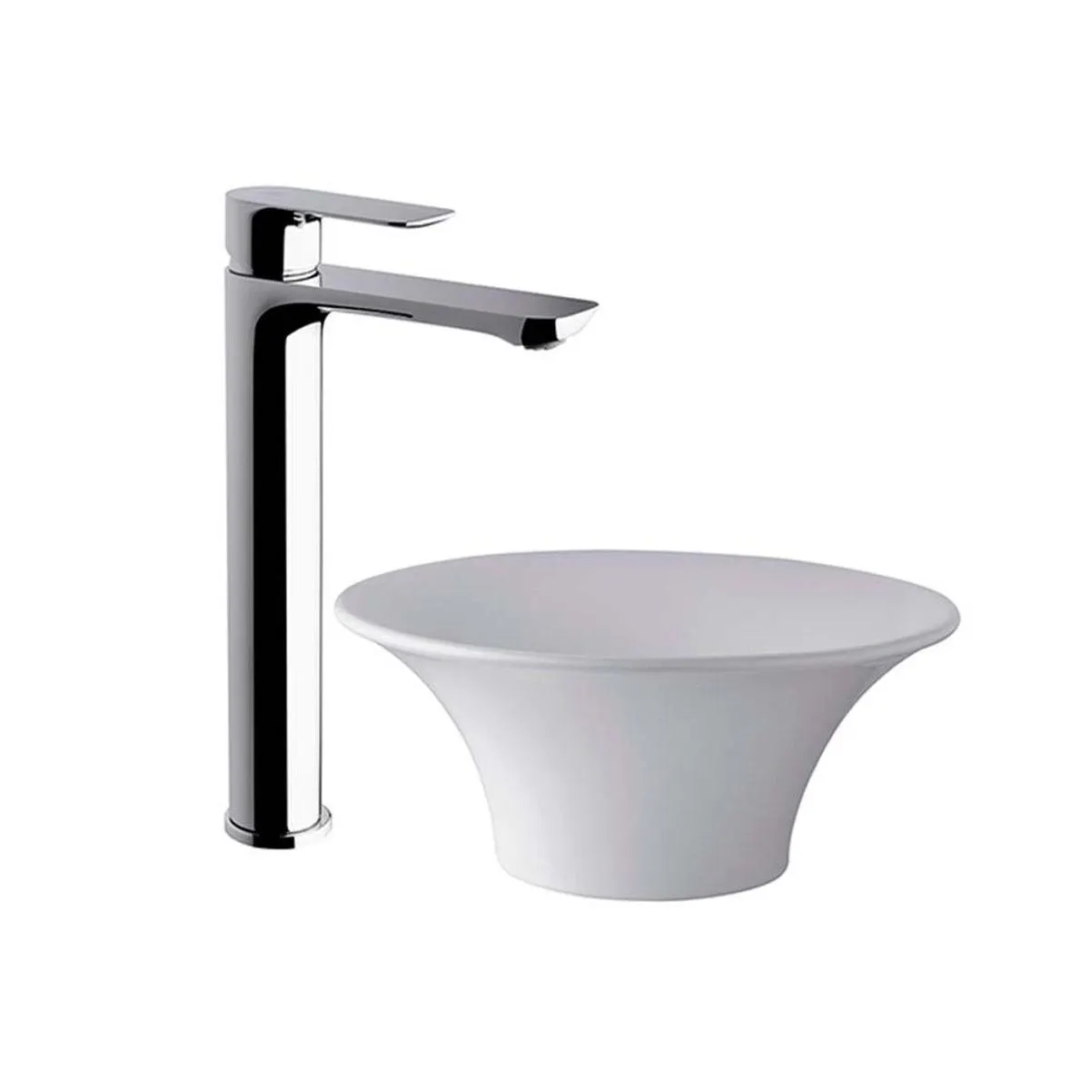 Grifería Lavatorio Alto Monocomando Gris FV