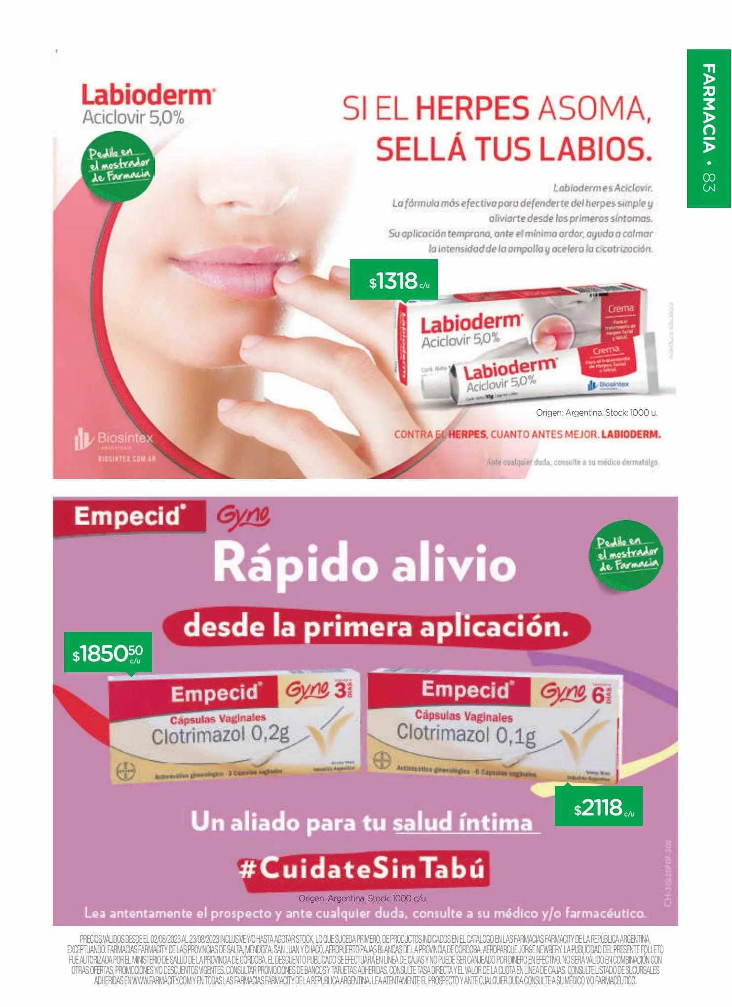 Ofertas de Catálogo Farmacity 1 de junio al 30 de septiembre 2023 - Página 83 del catálogo
