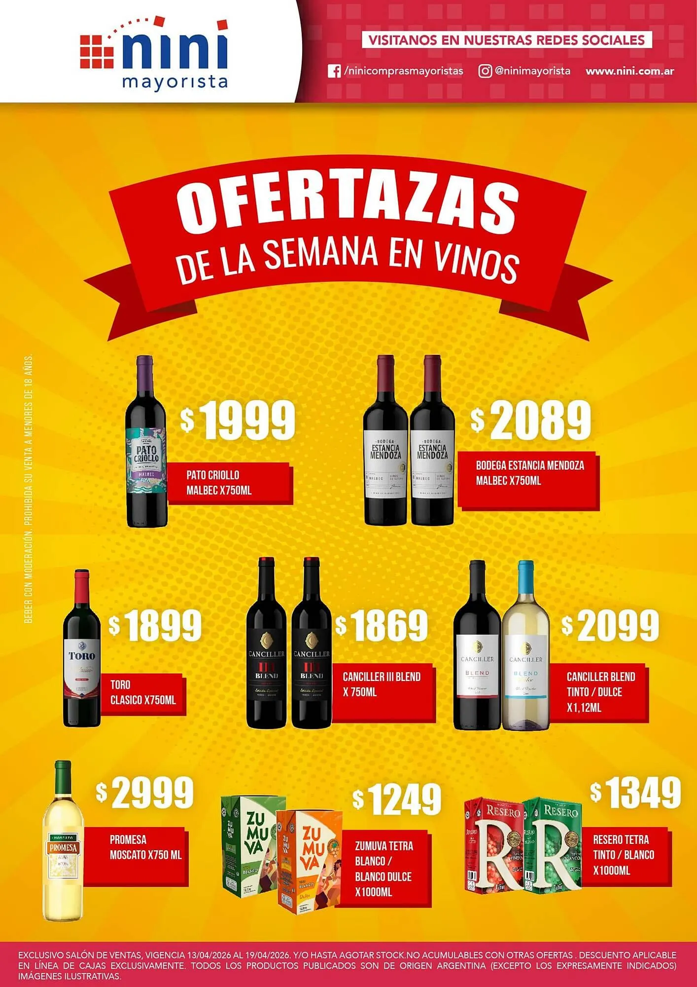 Ofertas de Catálogo Nini Mayorista 13 de abril al 19 de abril 2026 - Página 1 del catálogo