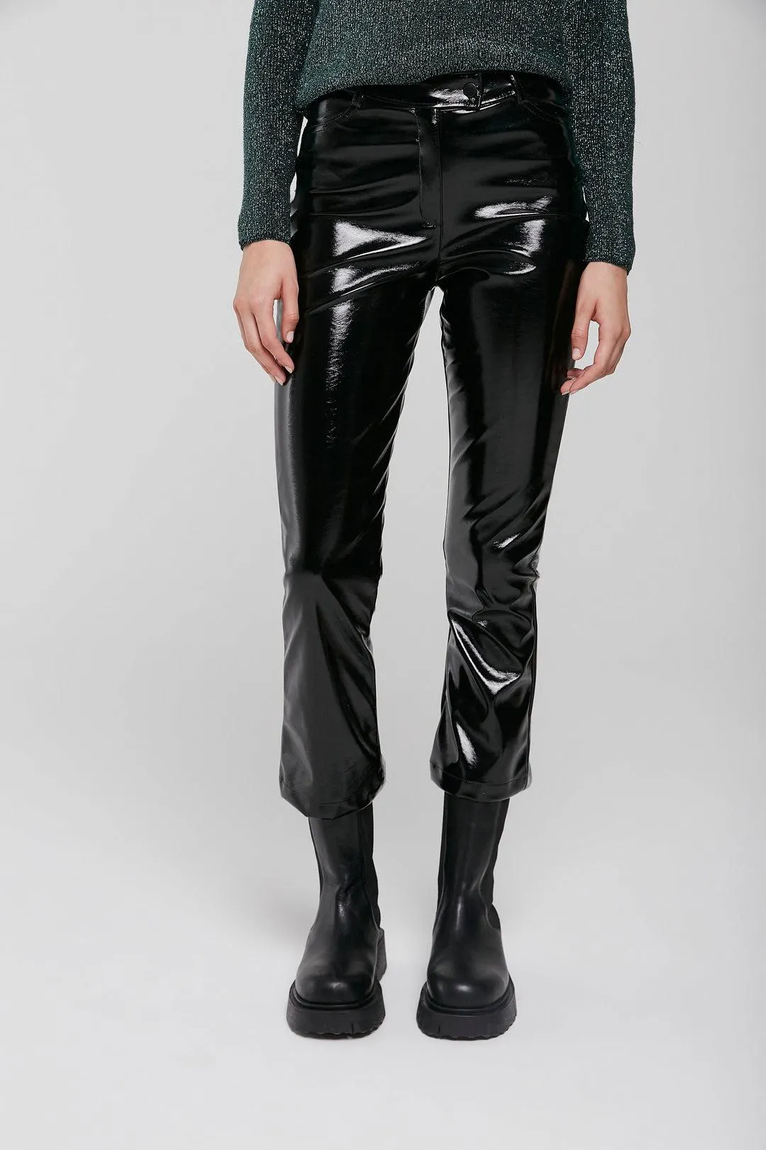 Pantalón Agnes Charol - Negro