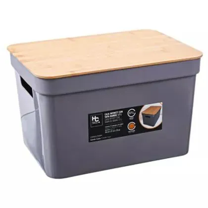 Caja Infinity de plástico y bambú 17 l