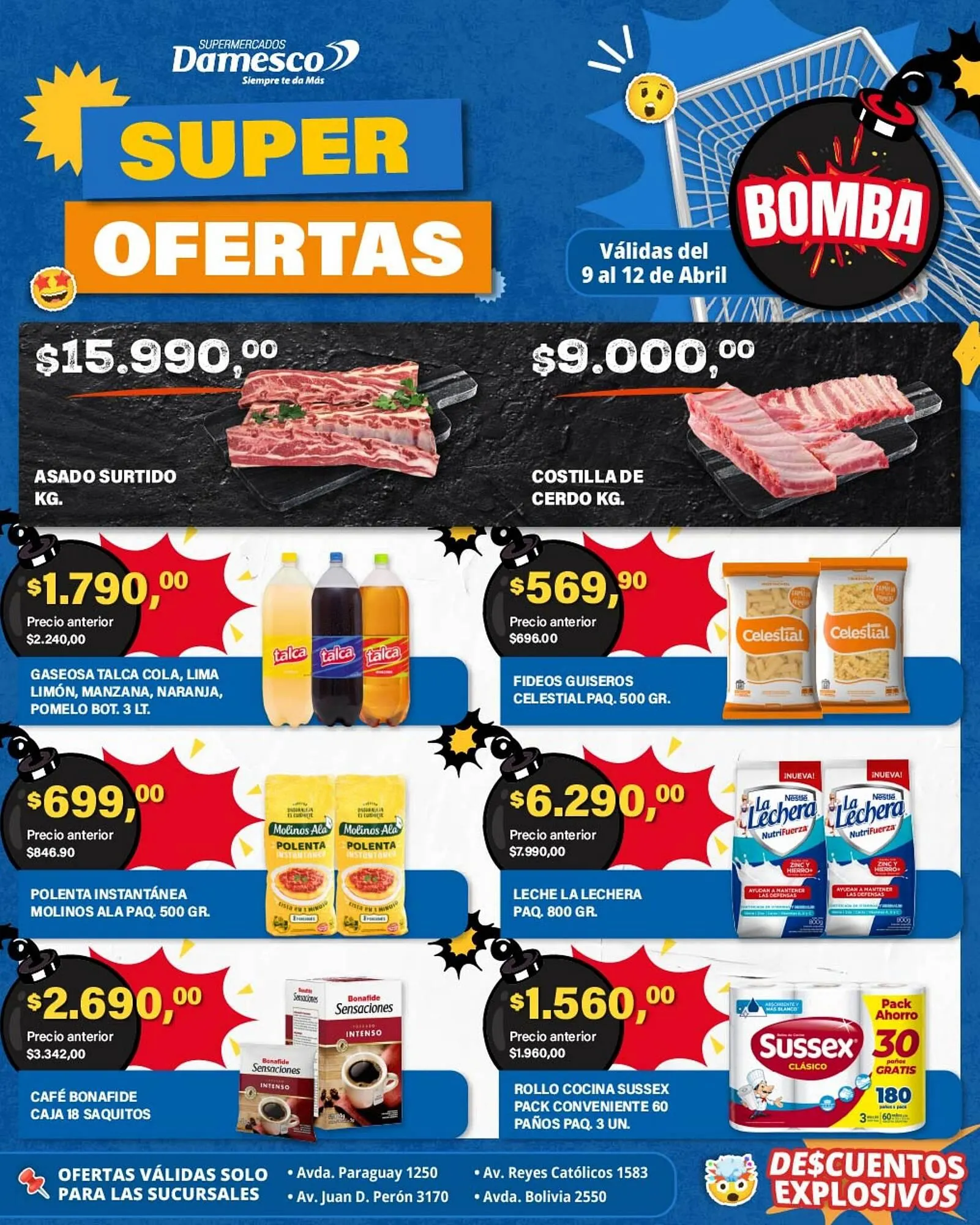 Ofertas de Catálogo Supermercados Damesco 9 de abril al 12 de abril 2026 - Página 1 del catálogo