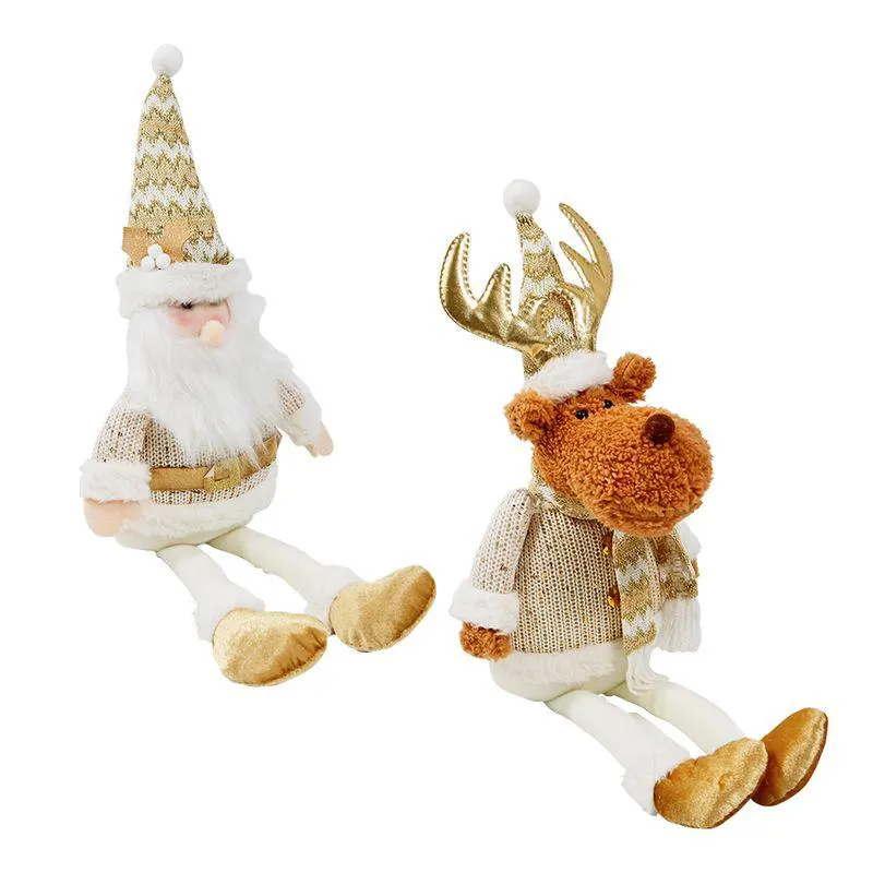 Adorno Navidad Papá Noel O Reno Sentado Gold 1u