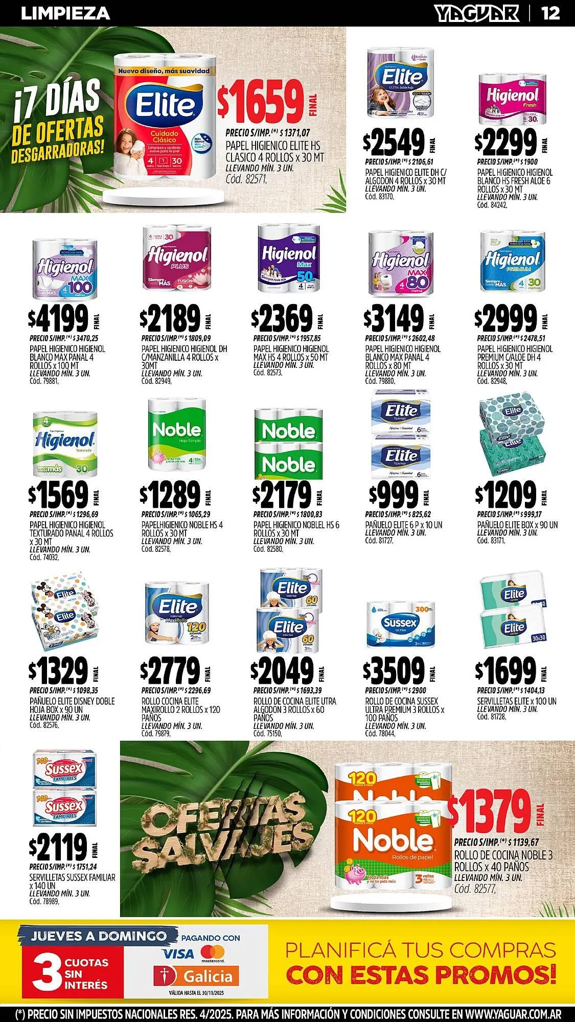 Ofertas de Catálogo Supermercados Yaguar 3 de noviembre al 10 de noviembre 2025 - Página 14 del catálogo