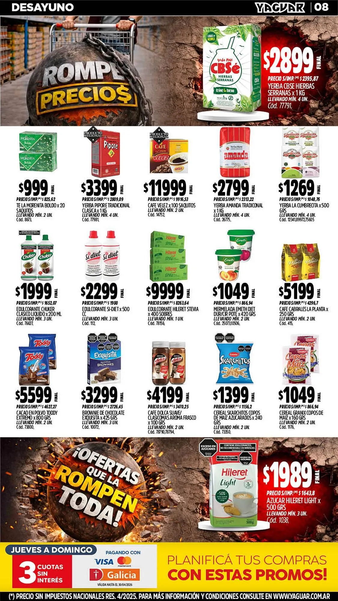 Ofertas de Catálogo Supermercados Yaguar 13 de abril al 19 de abril 2026 - Página 8 del catálogo