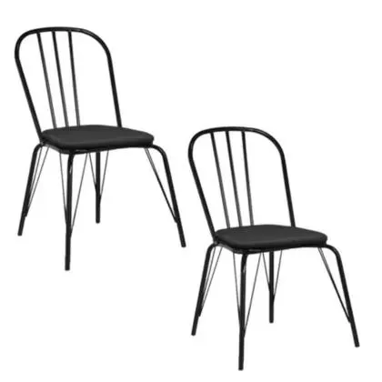 Pack de 2 sillas de comedor Brooklyn negra