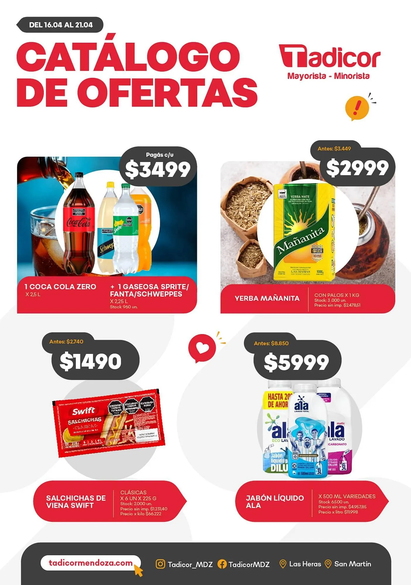 Ofertas de Catálogo Supermercados Tadicor 16 de abril al 21 de abril 2026 - Página 1 del catálogo
