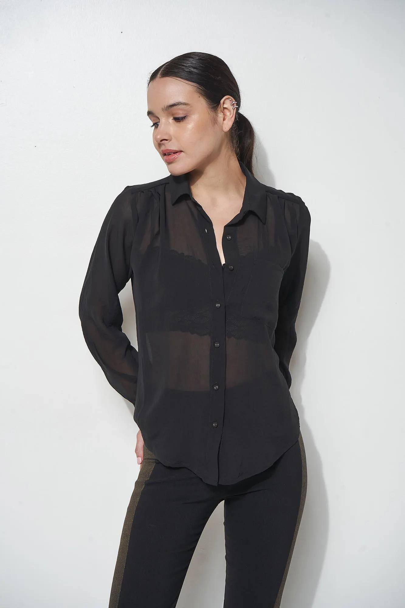 camisa polke negro