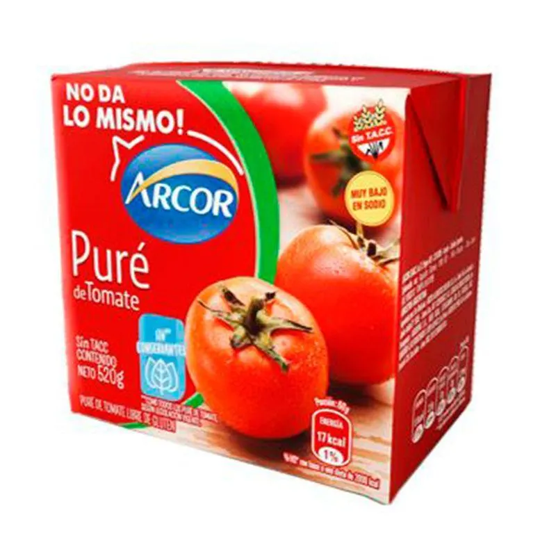 Puré de tomate Arcor brik 520 g.