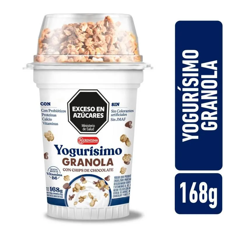 Yogur Entero con Granola y Chips Yogurisimo x 168 g.