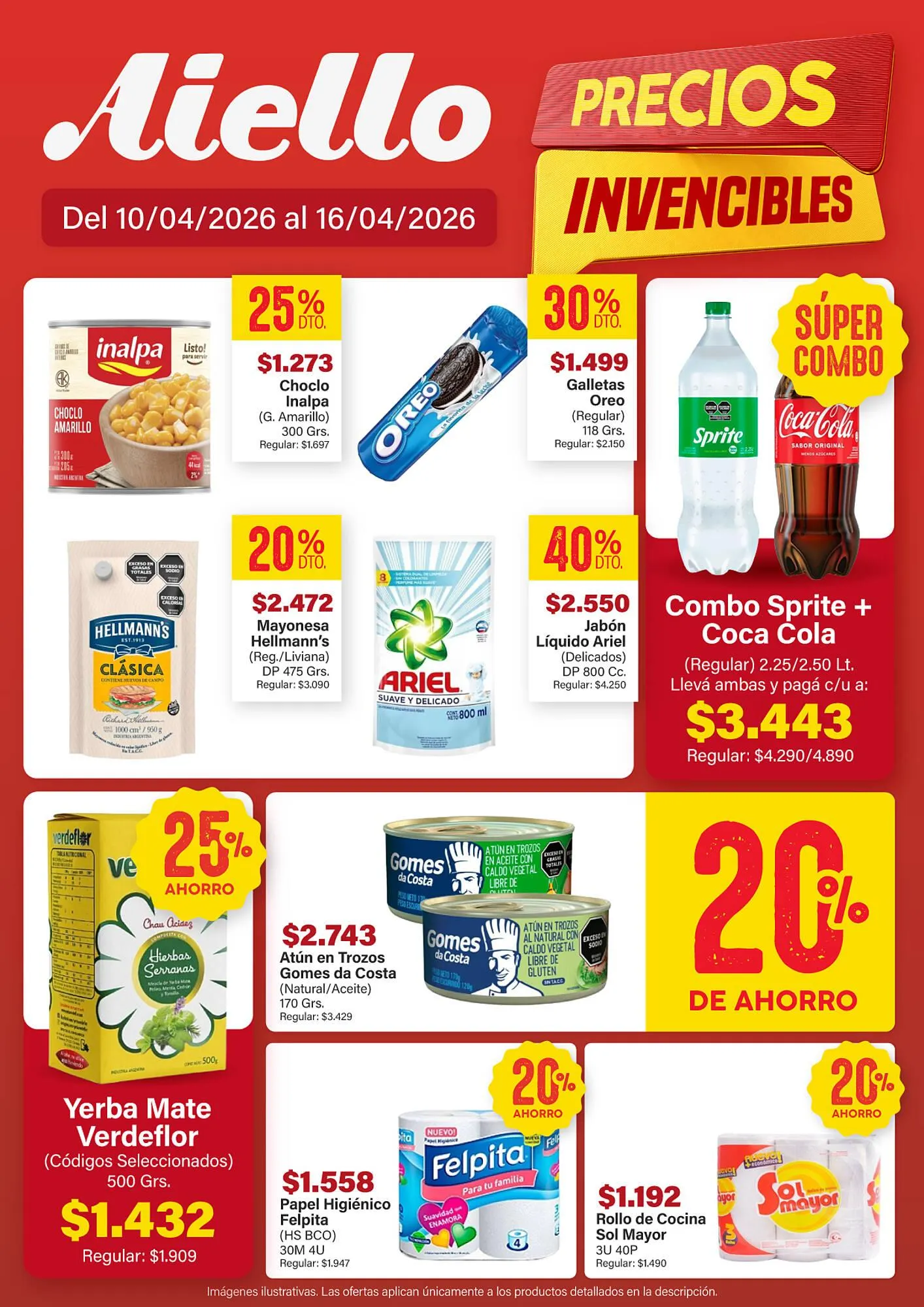 Ofertas de Catálogo Supermercados Aiello 10 de abril al 16 de abril 2026 - Página 1 del catálogo