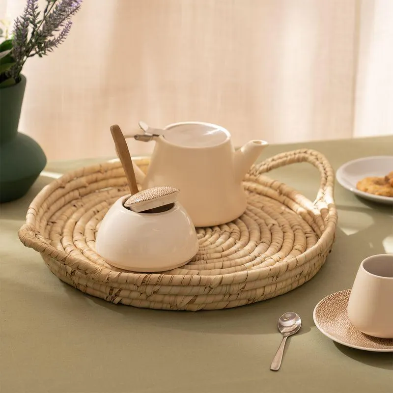 Bandeja Decorativa Redonda con Manijas Chica