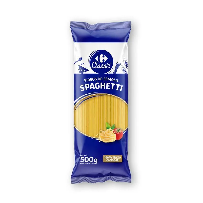 Fideos de sémola cinta spaghetti Carrefour classic 500 g.