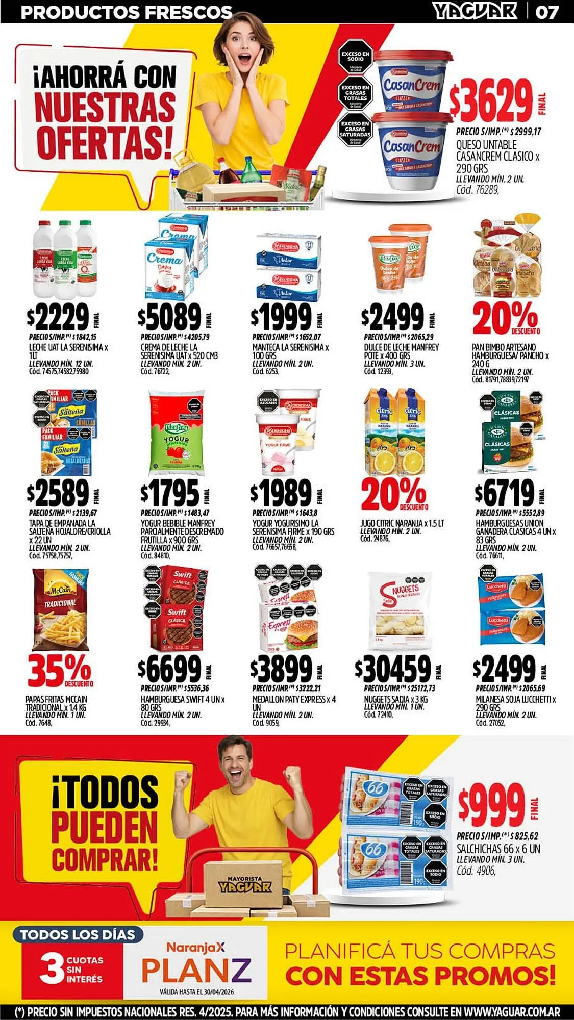 Ofertas de Catálogo Supermercados Yaguar 11 de mayo al 17 de mayo 2026 - Página 7 del catálogo