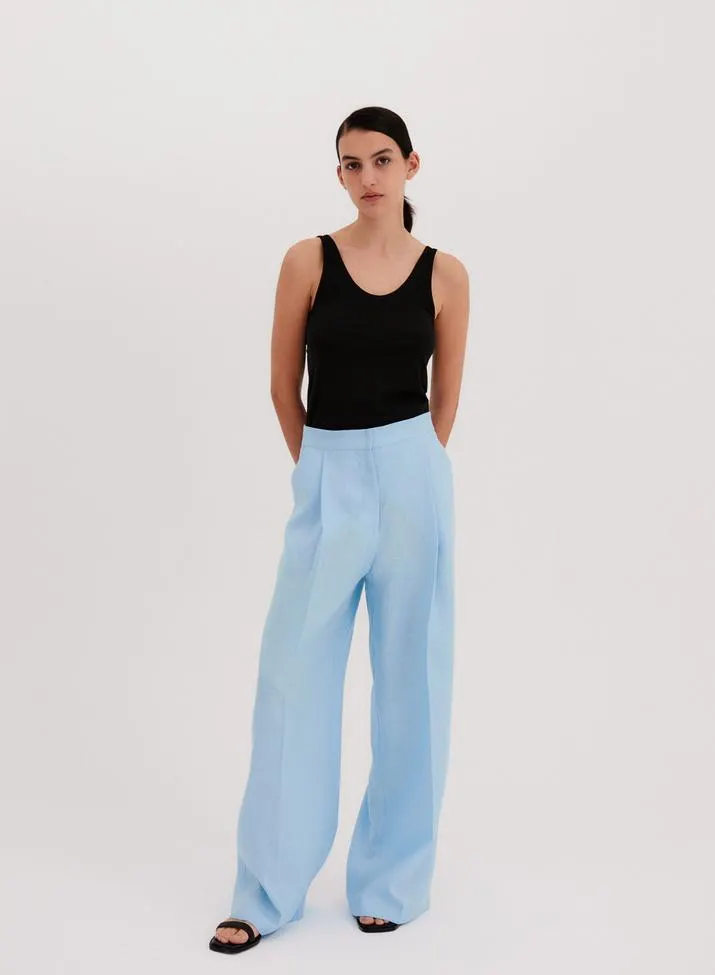 PANTALON TABLA ANCHO LINO