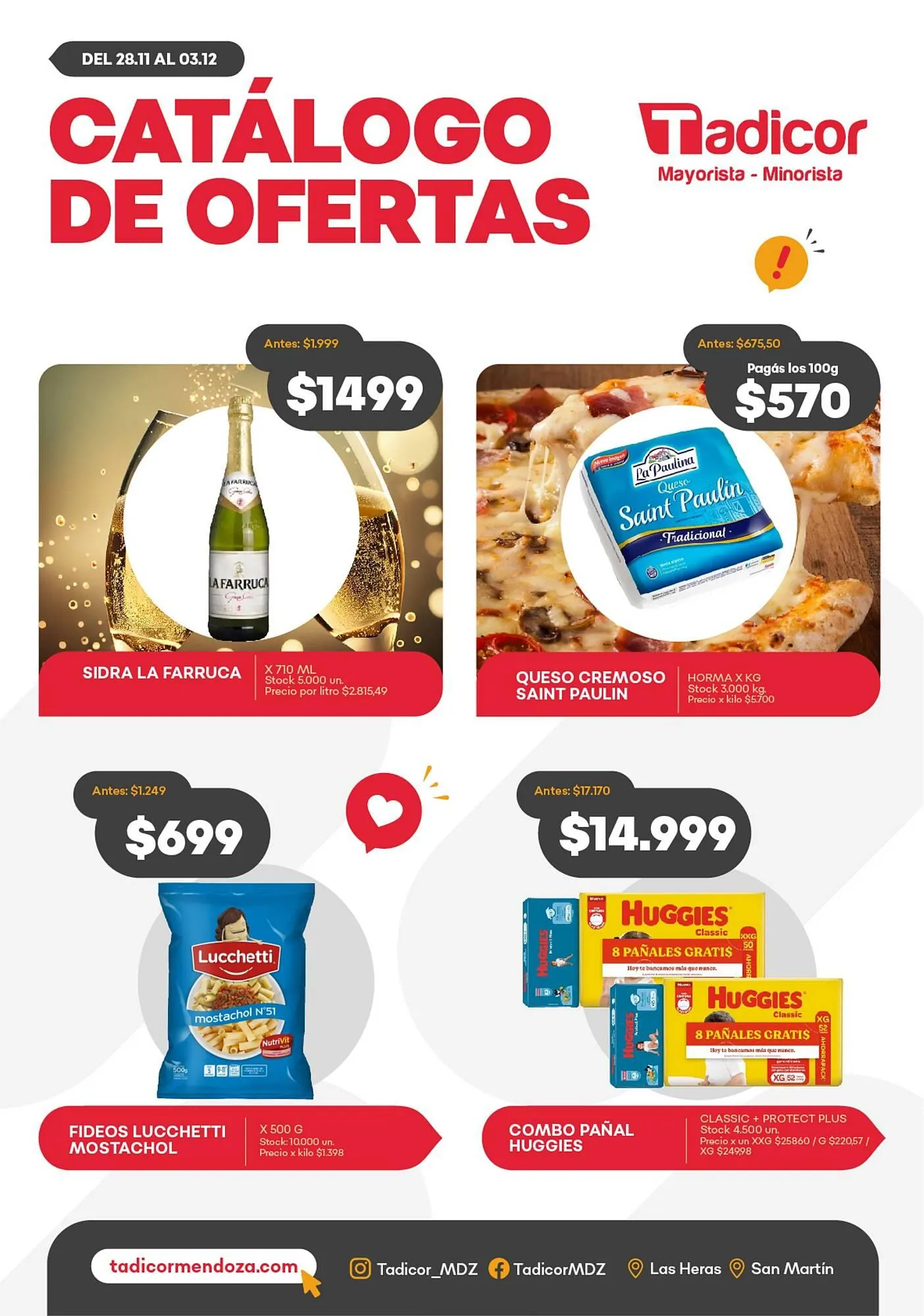 Ofertas de Catálogo Supermercados Tadicor 28 de noviembre al 3 de diciembre 2024 - Página 1 del catálogo