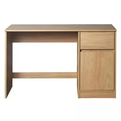 Escritorio Mesina con 1 cajón y 1 puerta de melamina natural