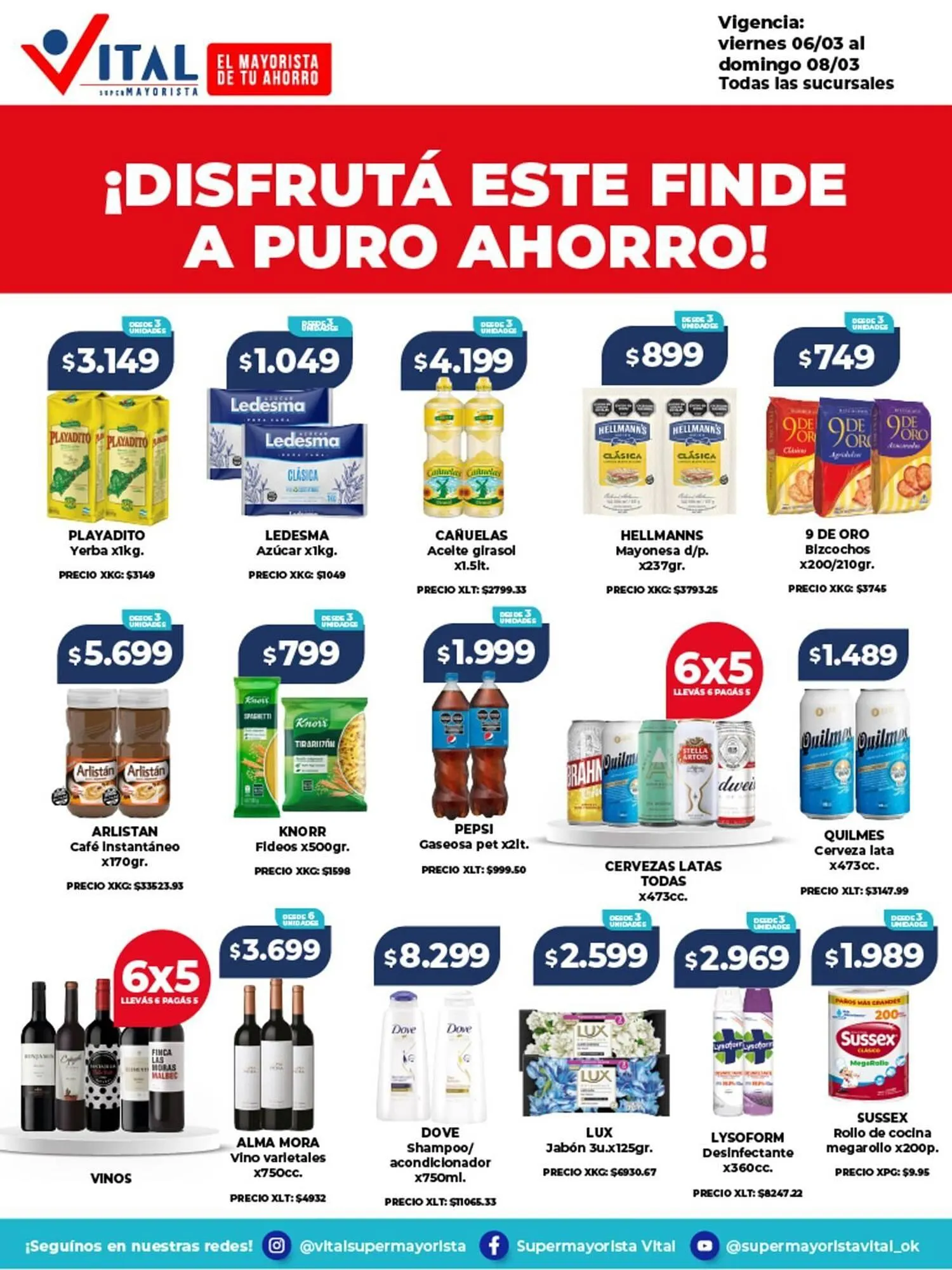 Ofertas de Catálogo Supermayorista Vital 6 de marzo al 8 de marzo 2026 - Página 1 del catálogo