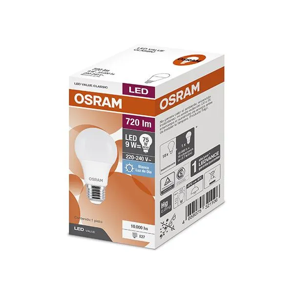 OSRAM LAMPARA LED VALUE 9 FRIO