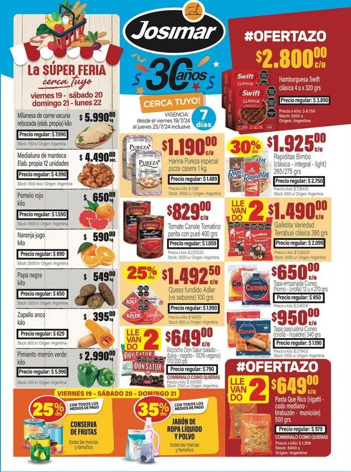 Ofertas de Revista de Ofertas Josimar 19 de julio al 25 de julio 2024 - Página 1 del catálogo