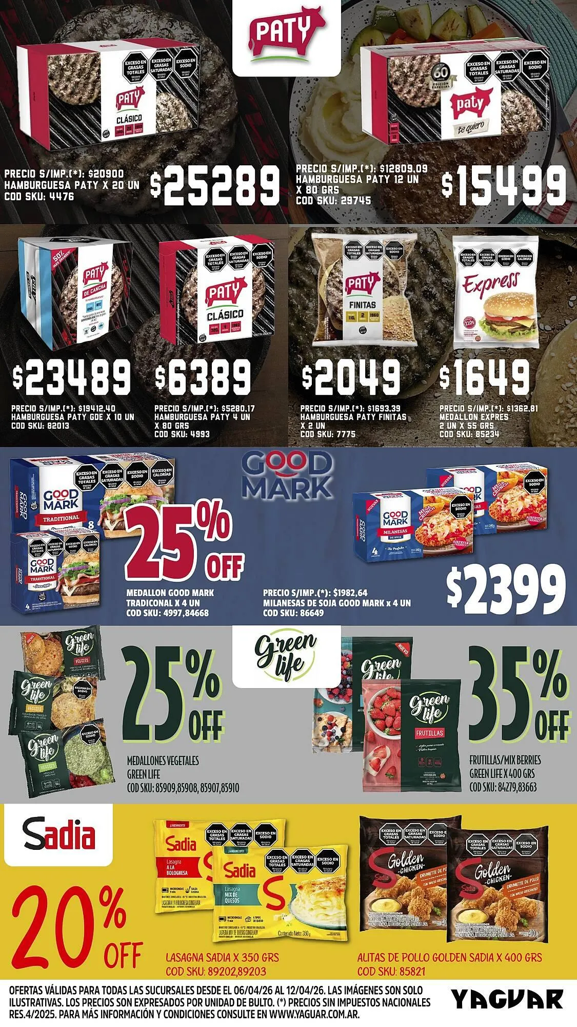 Ofertas de Catálogo Supermercados Yaguar 6 de abril al 12 de abril 2026 - Página 1 del catálogo