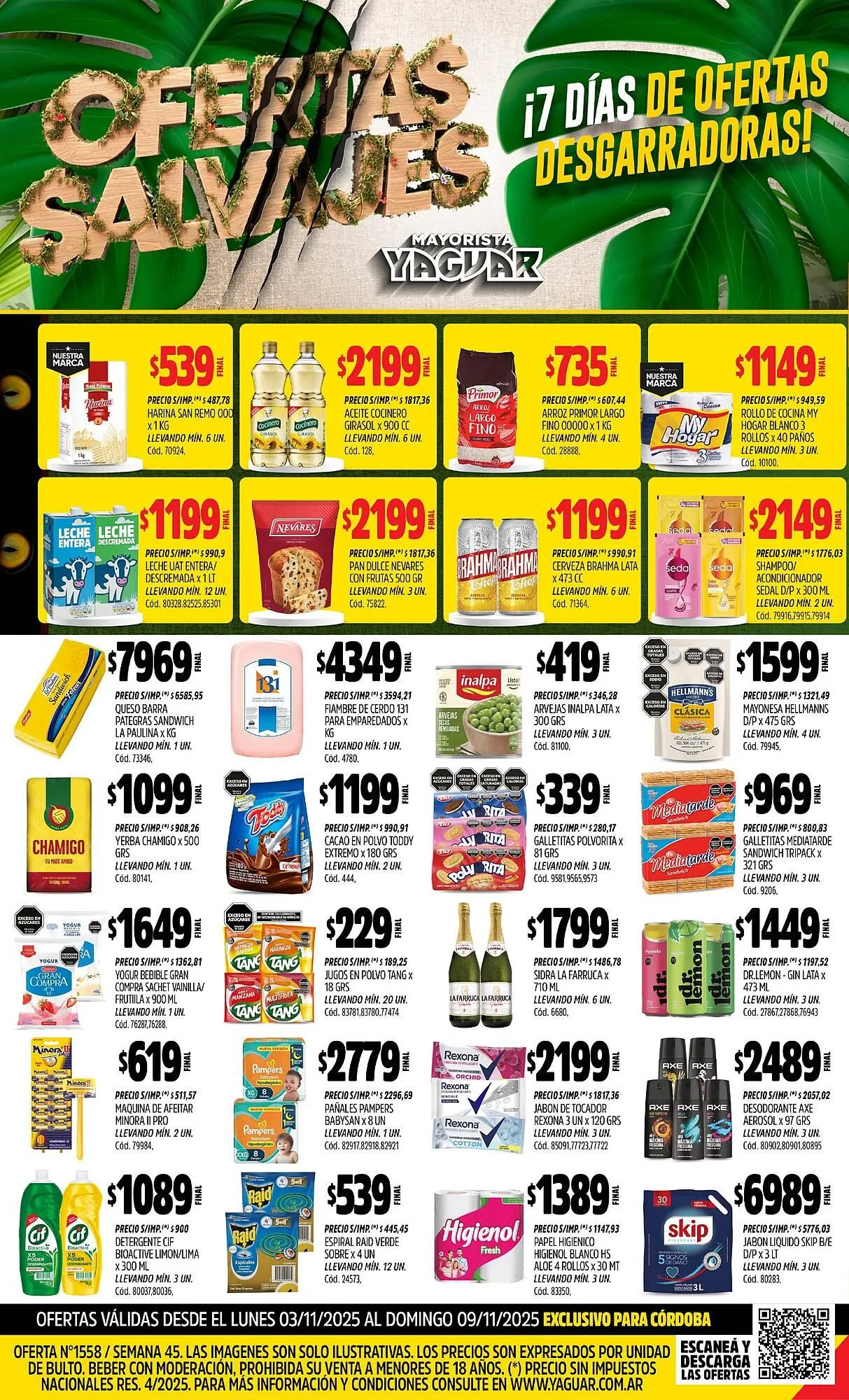 Ofertas de Catálogo Supermercados Yaguar 3 de noviembre al 10 de noviembre 2025 - Página 1 del catálogo