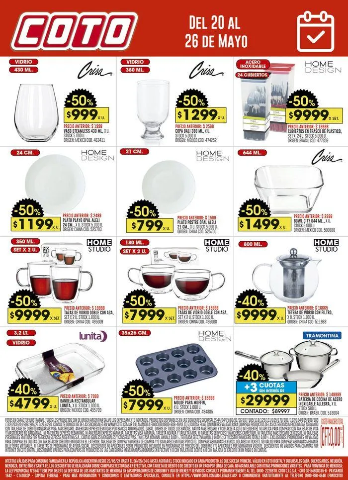 Ofertas de Coto Ofertas Bazar 20 de mayo al 26 de mayo 2024 - Página 1 del catálogo
