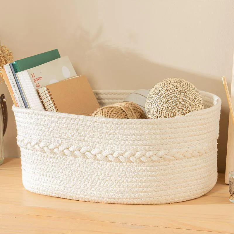 Contenedor Algodón Oval Grande