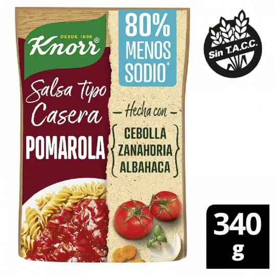 SALSA DE TOMATE KNORR POMAROLA BALANCE 340 GRS