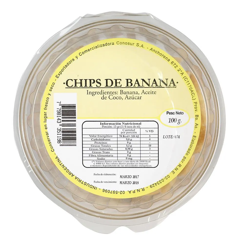 Banana Chips Dulces San Juanita Pot 100 Grm