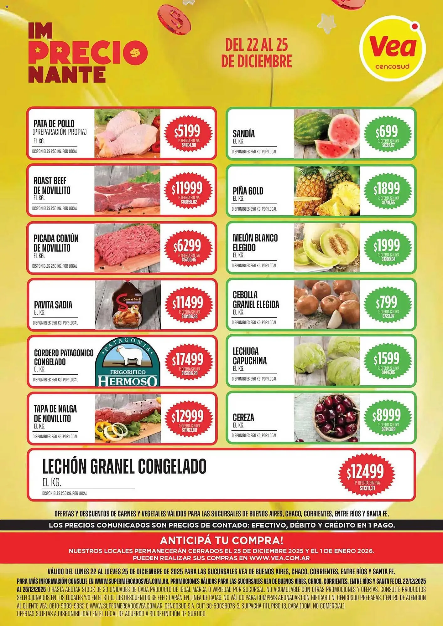 Ofertas de Catálogo Supermercados Vea 22 de diciembre al 25 de diciembre 2025 - Página 1 del catálogo