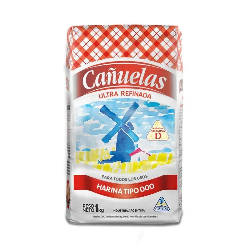 Harina de trigo 000 ultra refinada Cañuelas 1 kg.