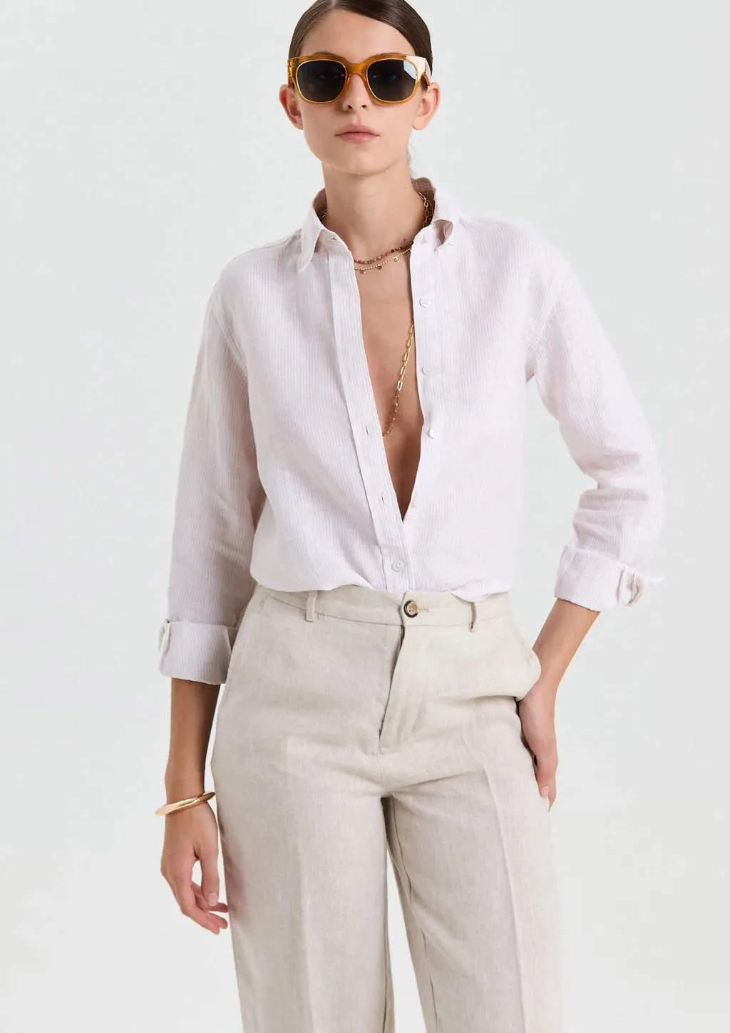 CAMISA NORONHA (BLANCO CON RAYAS)