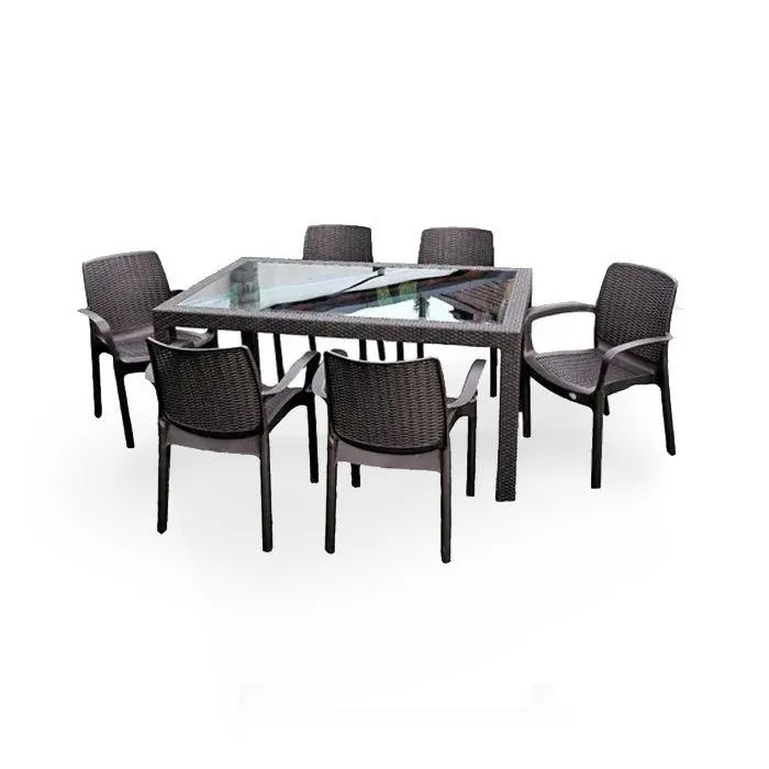 COMBO MESA INDONESIA+6 SILLAS GUINEA SIMIL RATAN