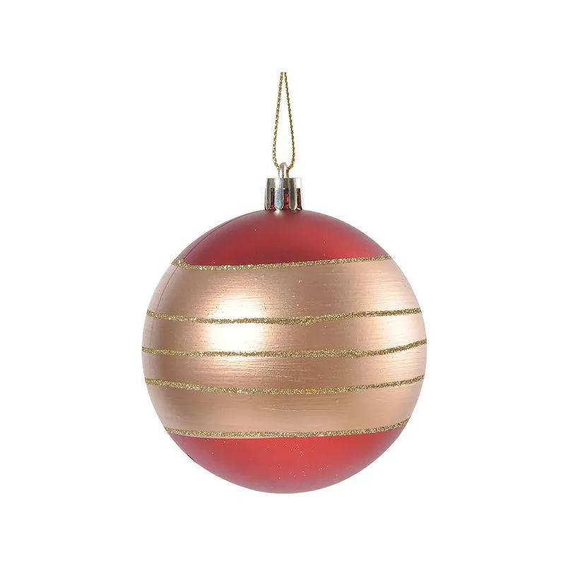 Esfera navideña Cintura Cotidiana roja/dorada 8 cm