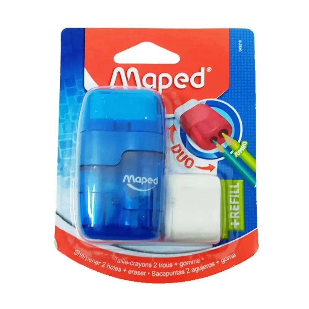 SACAPUNTAS-GOMA CONNECT TRANSLUCIDO 2 ORIFICIOS MAPED