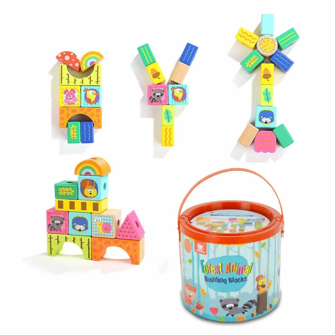 Bloques De Madera De Animales Para Enhebrar Top Bright