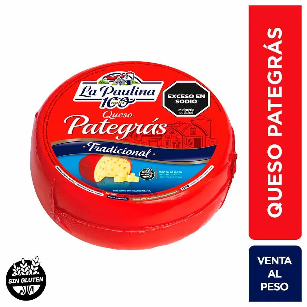Queso Pategrás 1/4 Horma Mínimo 1 Kg La Paulina