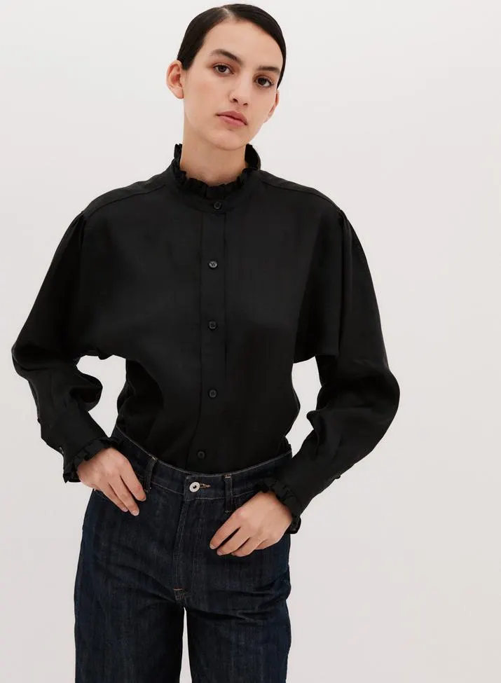 CAMISA CUELLO VOLADO LINO