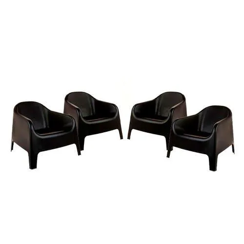 Set de 4 sillones skarpo negro 71x73 cm Garden Life