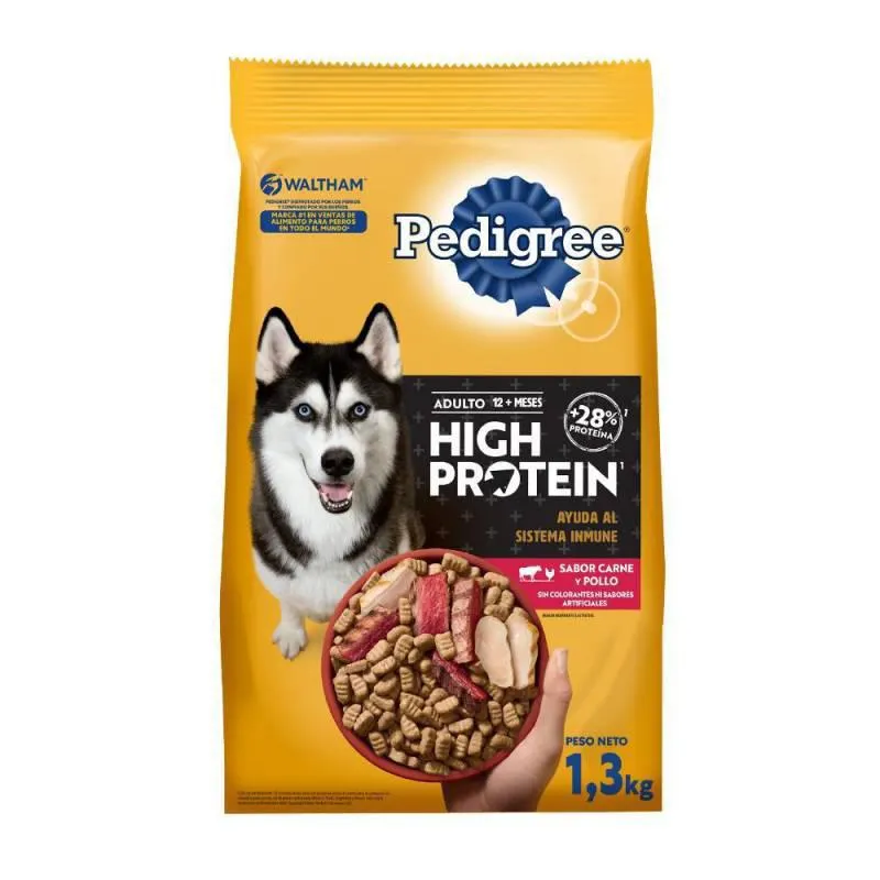 Alimento para perro High Pro Carne y Pollo Pedigree x 1,3 Kg.