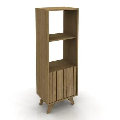 Biblioteca Wall de melamina y MDP con 3 estantes roble miel